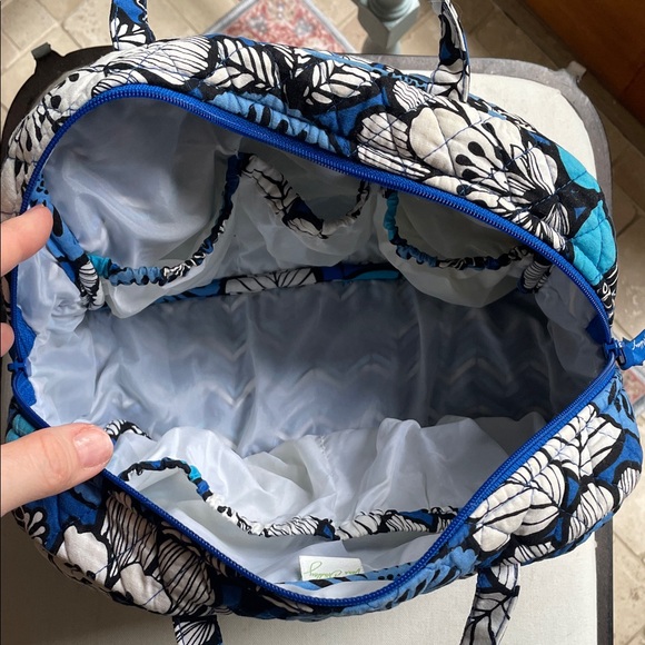 Vera Bradley Makeup Toiletries Travel Bag Blue Floral Hawaiian As Is - Picture 6 of 12